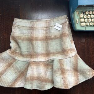 Moodie Beige and Brown A-Line Skirt